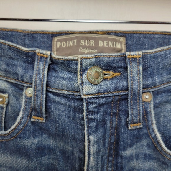 Point Sur Denim J.Crew Distressed High Rise Straight Crop Jeans Size 26 - Picture 5 of 12